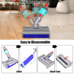 適用於戴森V7 V8 V10 V11 V15的乾濕兩用電動拖把頭，帶綠燈，可清潔和烘乾硬質地板